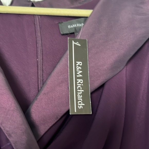 R&M Richards Deep Purple Long Sleeve Dress sz 10 - Picture 2 of 5